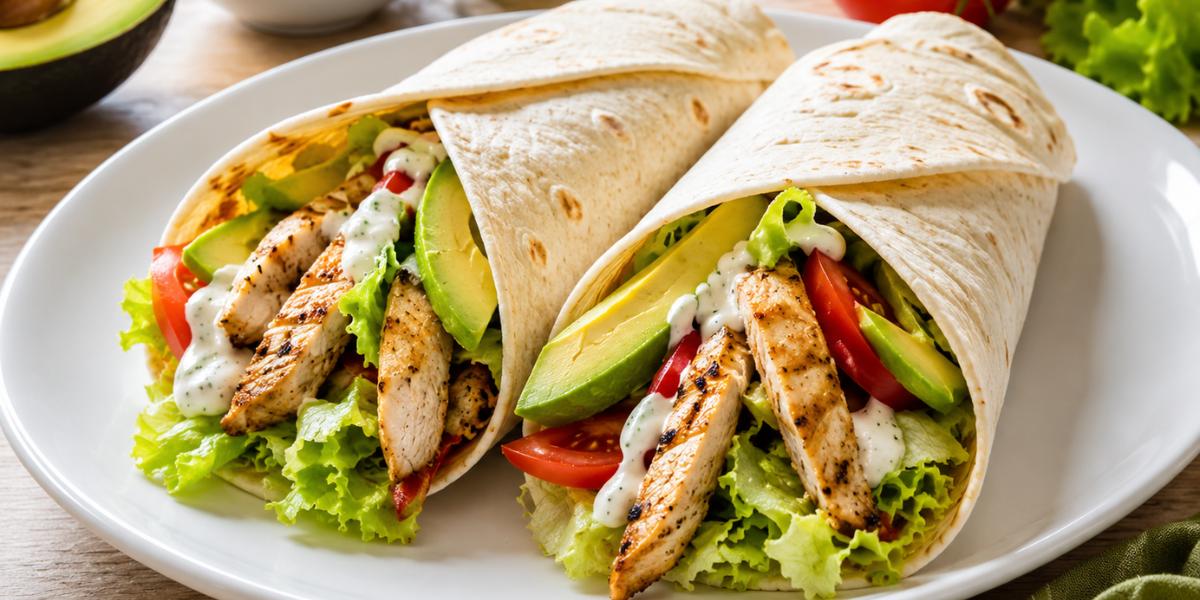 Fajitas de pollo con aguacate y salsa de yogur