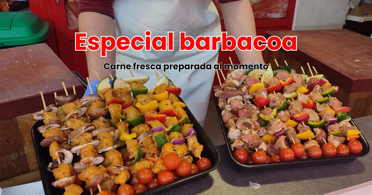 Carne preparada para barbacoa en Mercamás Casal en Salvaterra de Miño