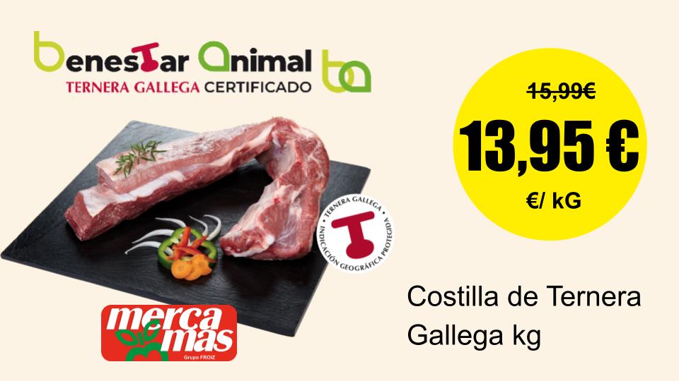 Oferta de costilla de ternera gallega certificada en Mercamás Casal