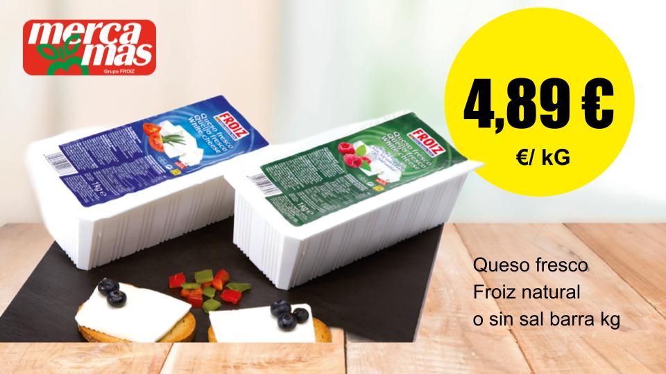 Oferta de queso fresco Froiz natural y sin sal en Mercamás Casal