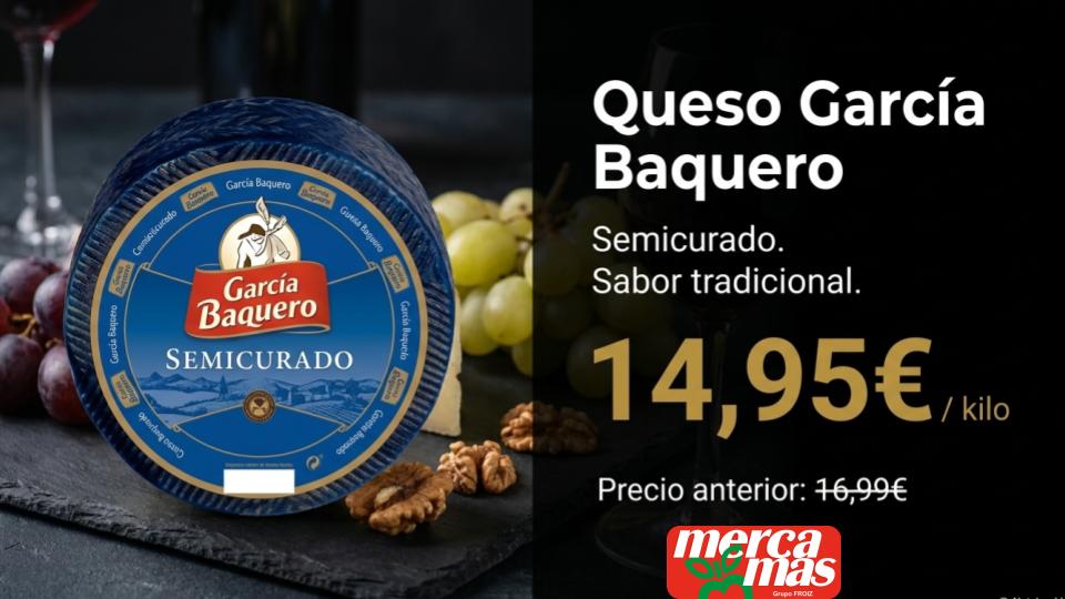Oferta de queso García Baquero semicurado en Mercamás Casal