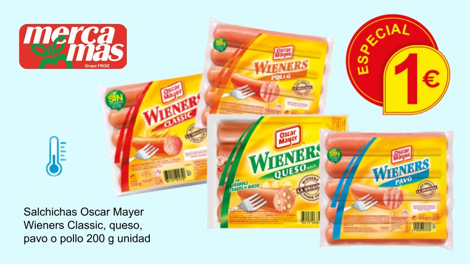 Oferta de salchichas Oscar Mayer Wieners en Mercamás Casal