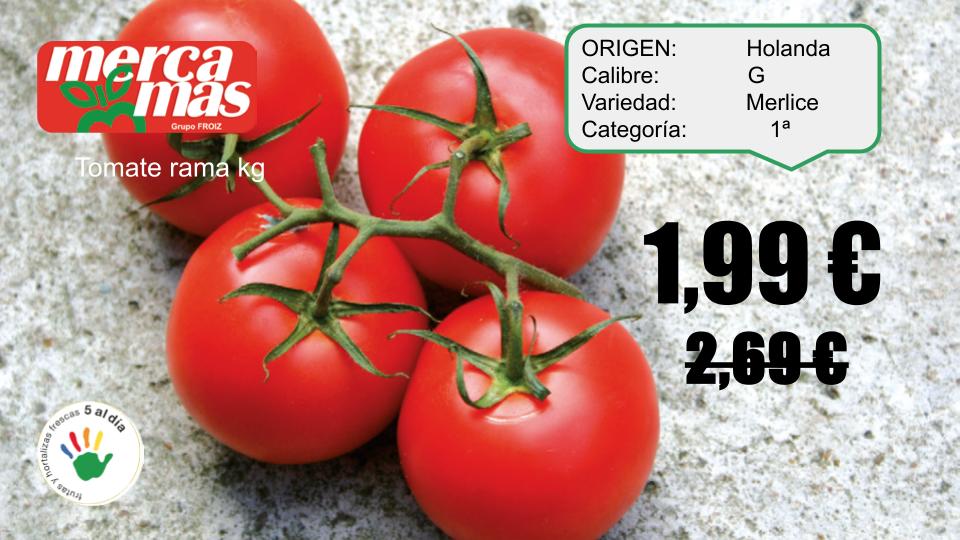 Oferta de tomate rama en Mercamás Casal mayo junio 2026