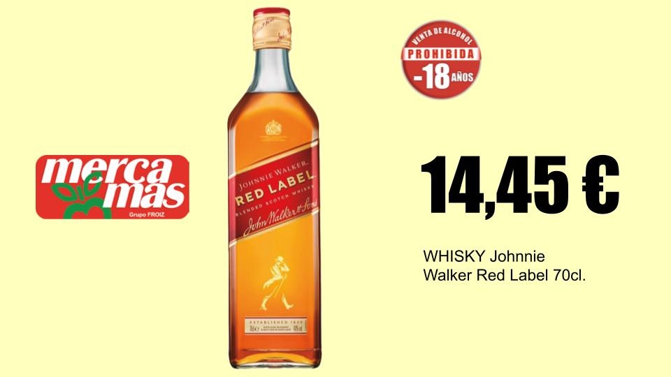 Oferta de whisky Johnnie Walker Red Label en Mercamás Casal