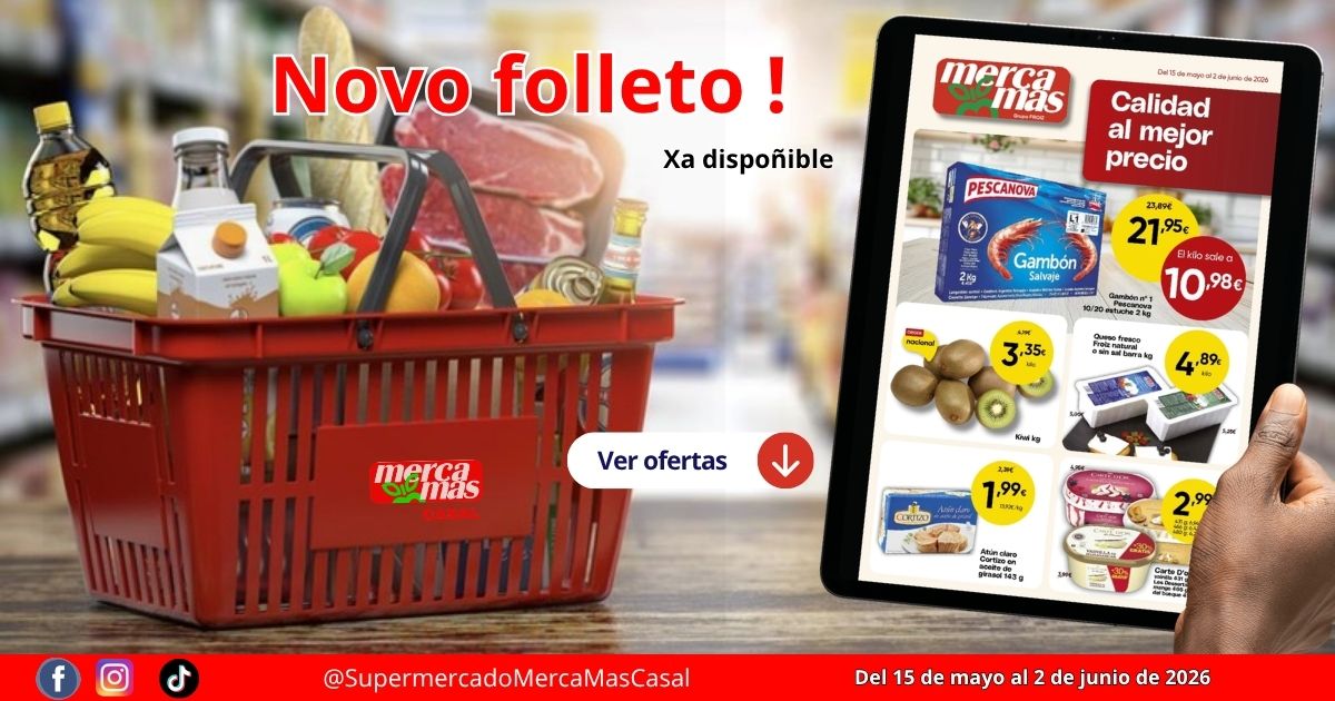 Portada del nuevo folleto de ofertas de Mercamas Casal del 15 de mayo al 2 de junio de 2026