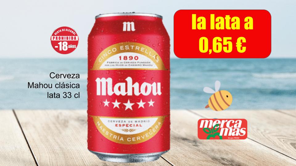 Cerveza Mahou Clásica lata de 33 cl en oferta en Mercamas Casal