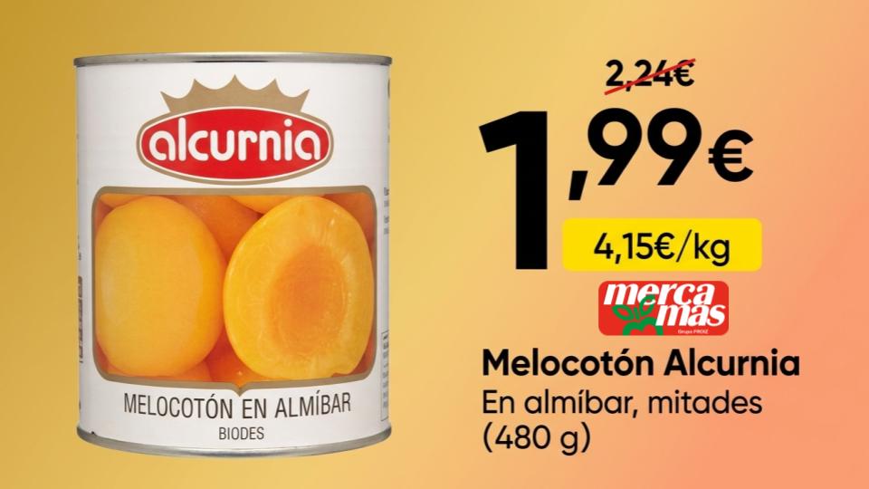 Melocotón Alcurnia en almíbar mitades 480 g en oferta en Mercamas Casal
