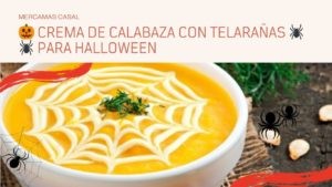 🎃 Crema de calabaza con telarañas 🕷🕷 para Halloween