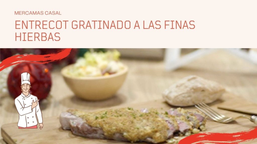 Entrecot gratinado a las finas hierbas