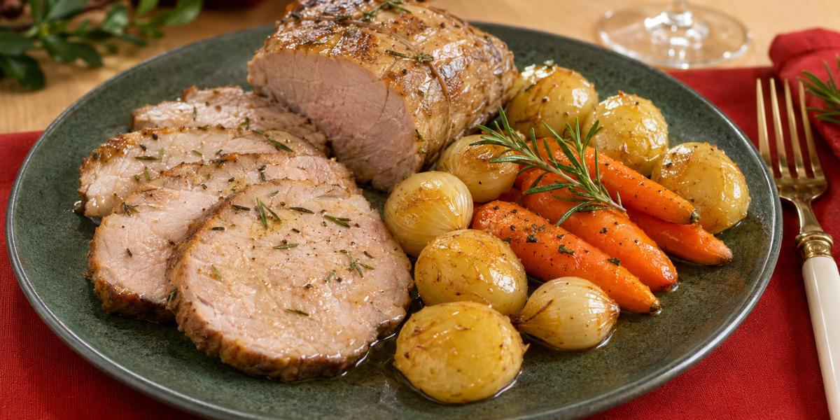 Redondo de Ternera Gallega al horno con patatas y cebollitas
