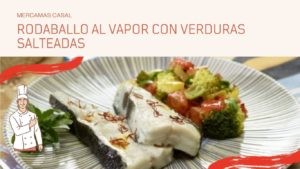 Rodaballo al vapor con verduras salteadas