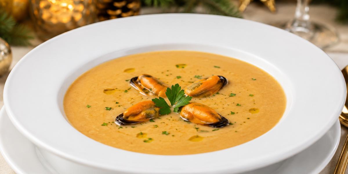 Crema de mejillones casera para Navidad