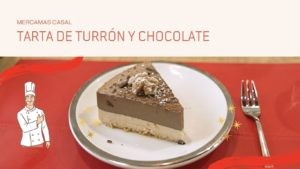 Tarta de turrón y chocolate
