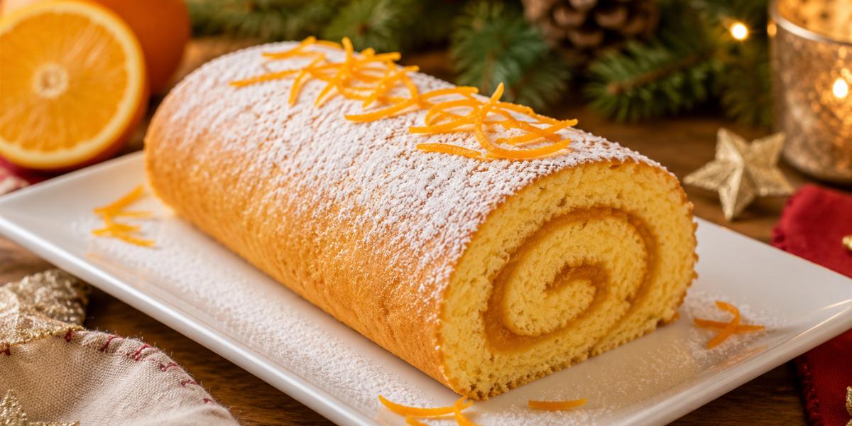 Tronco de bizcocho de naranja