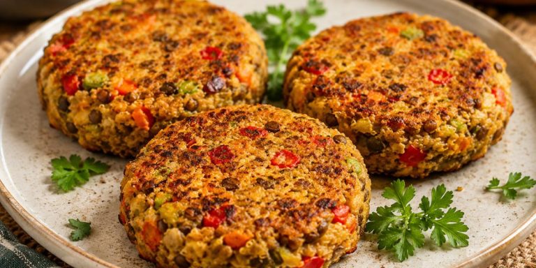 Hamburguesa de lentejas y quinoa