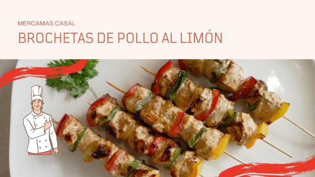 Brochetas de pollo al limón