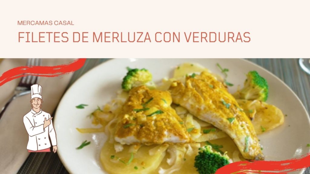 Filetes de merluza con verduras