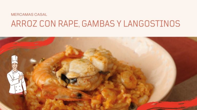 Arroz con rape, gambas y langostinos