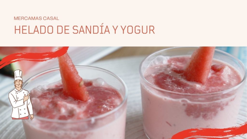 Helado de sandía y yogur