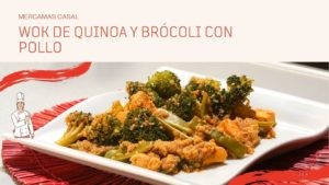 Wok de quinoa y brócoli con pollo