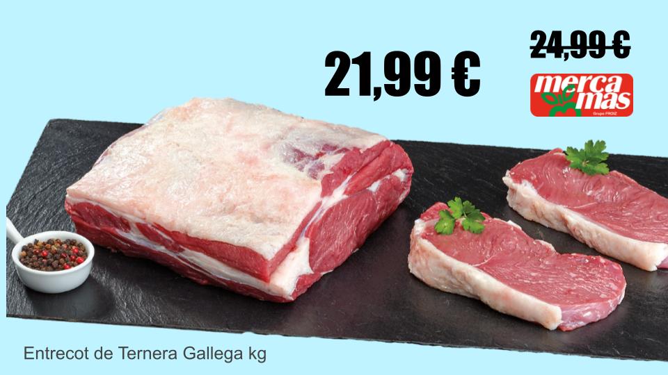 Entrecot de ternera gallega al kilo en oferta en Mercamas Casal