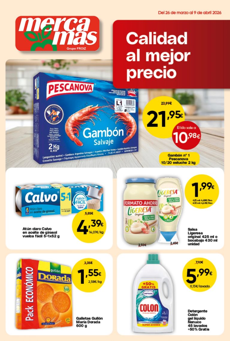 Folleto Mercamas Casal marzo 2026 con ofertas en supermercado en Salvaterra de Miño del 26 de marzo al 9 de abril