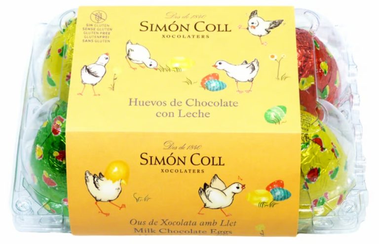 Huevera de Pascua con huevos de chocolate Simon Coll 6 unidades 150 g