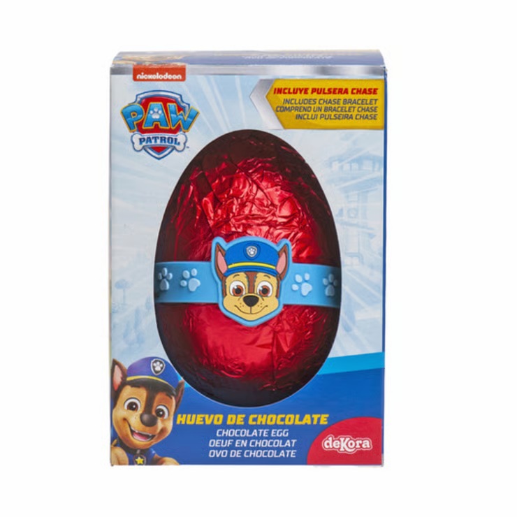 Huevo de chocolate Dekora con pulsera Chase 55 g