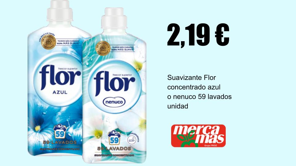 Suavizante Flor concentrado azul o nenuco 59 lavados en Mercamas Casal