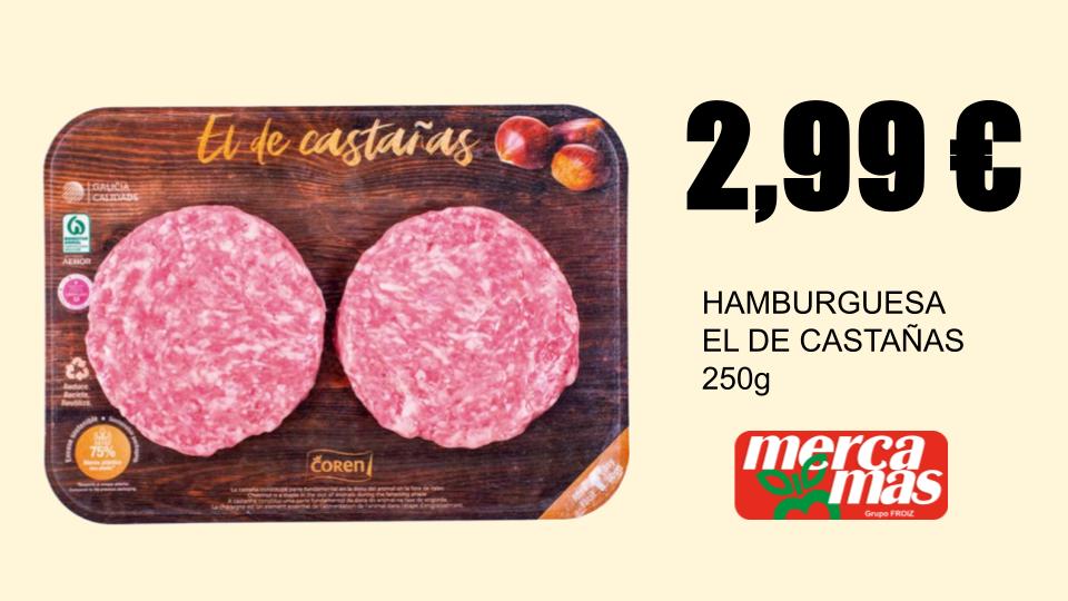 Hamburguesa El de Castañas 250 g en oferta en Mercamas Casal