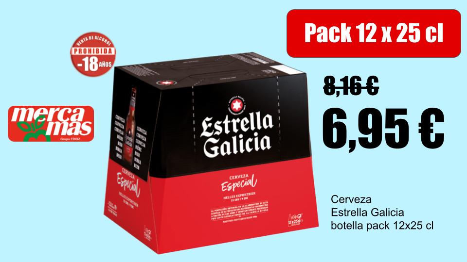 Cerveza Estrella Galicia pack 12 botellas en Mercamas Casal
