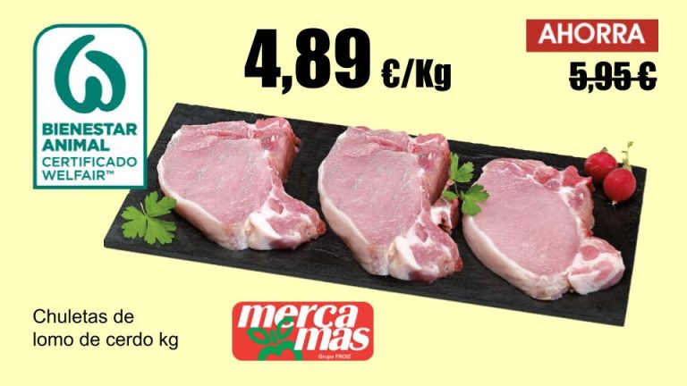 Chuletas de ternera gallega en oferta por kilo en carnicería en Salvaterra de Miño