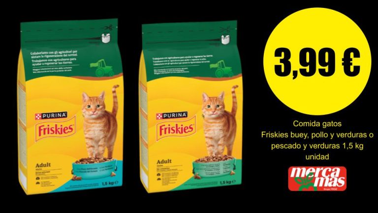 Comida para gatos Friskies en oferta 1,5 kg en supermercado en Salvaterra de Miño