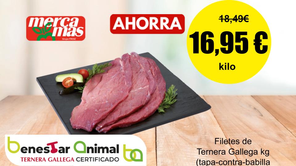 Filetes de ternera gallega en oferta en Mercamas Casal