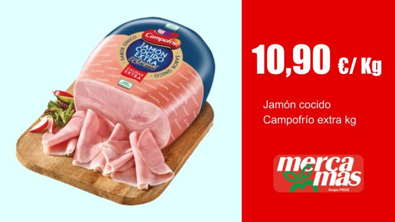 Jamón cocido Campofrío extra en oferta en Mercamas Casal