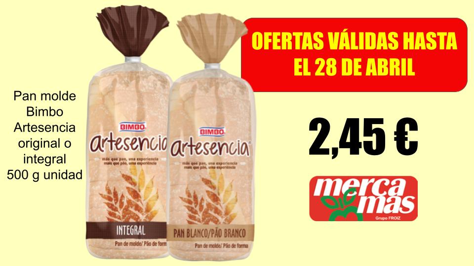 Pan de molde Bimbo Artesencia en Mercamas Casal