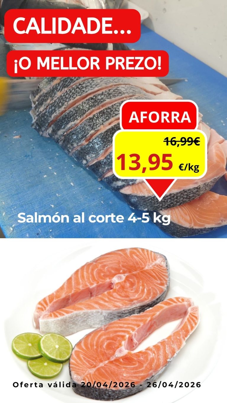 Salmón fresco al corte en oferta en Mercamás Casal Salvaterra de Miño