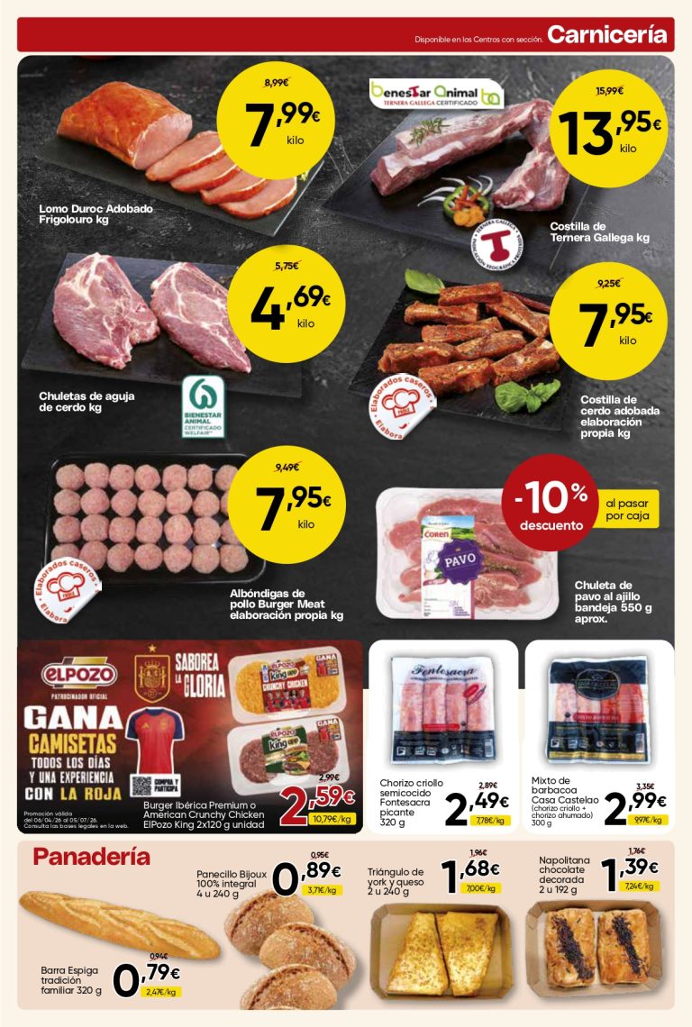 Ofertas de carnicería y panadería en Mercamas Casal del 15 de mayo al 2 de junio de 2026