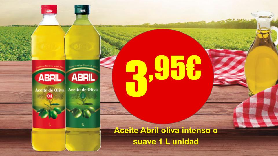 Aceite de oliva Abril intenso o suave de 1 litro en oferta en Mercamas Casal.