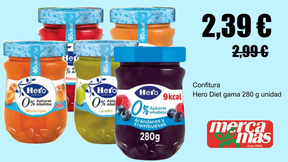 Confitura Hero Diet de 280 g en oferta en Mercamas Casal.