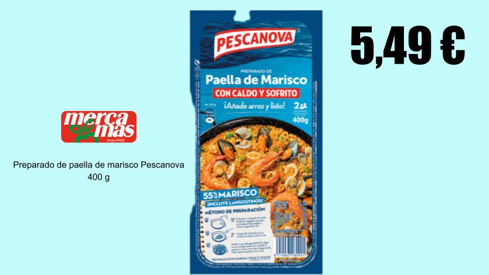 Preparado para paella de marisco Pescanova de 400 g en oferta en Mercamas Casal.