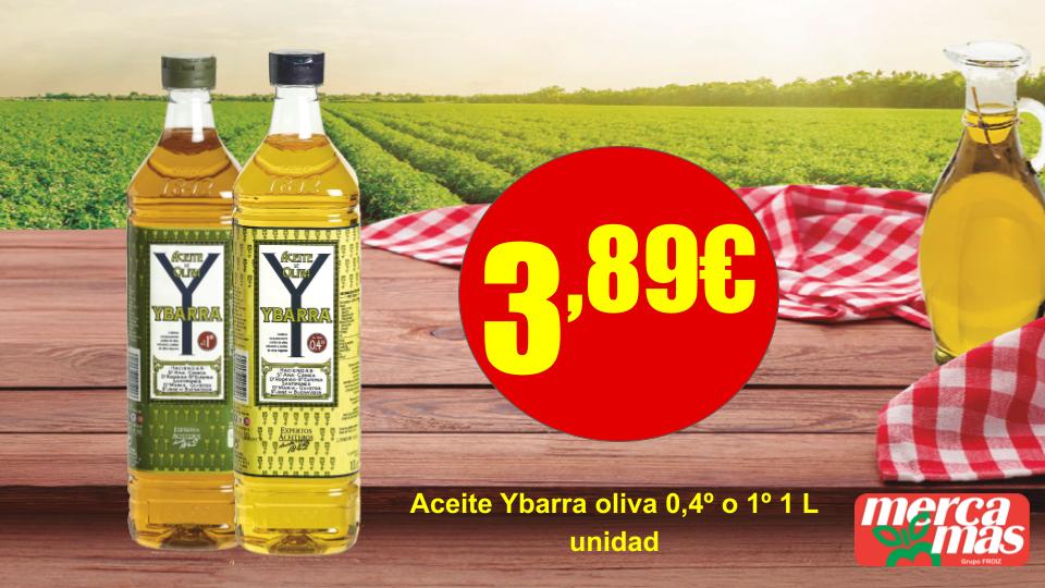Aceite de oliva Ybarra 0,4º o 1º botella de 1 litro en oferta en Mercamas Casal