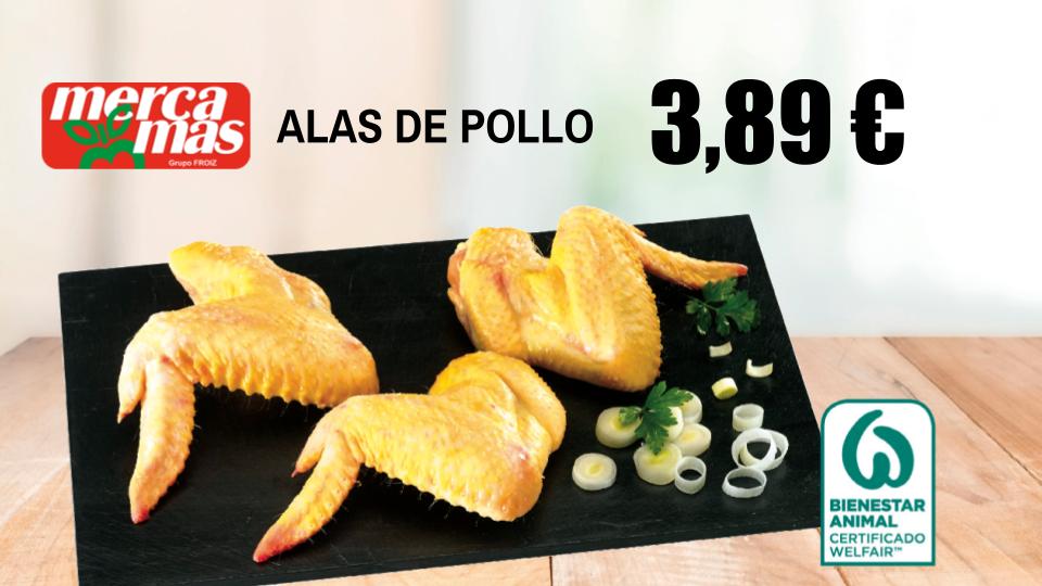 Alas de pollo frescas.