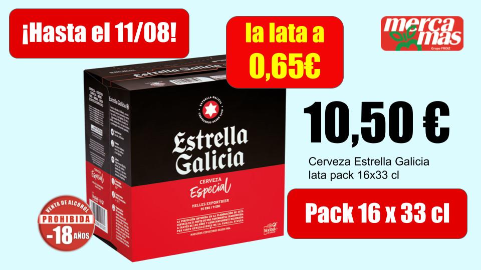 Cerveza Estrella Galicia pack 16x33 cl