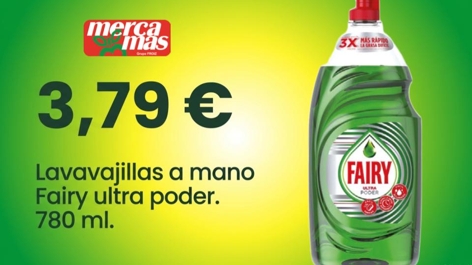 Lavavajillas a mano Fairy Ultra Poder de 780 ml.