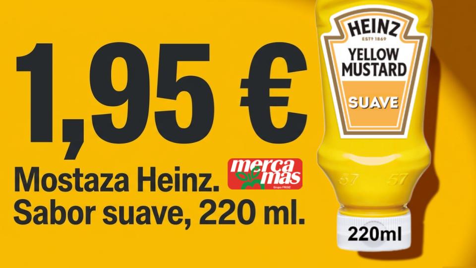 Mostaza Heinz sabor suave de 220 ml.