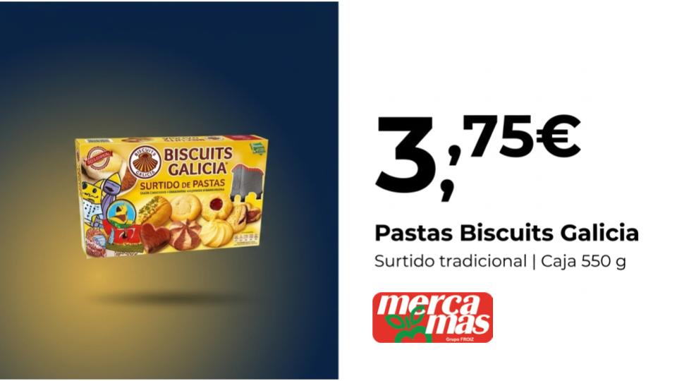 Pastas Biscuits Galicia surtido tradicional caja 550 g en oferta en Mercamas Casal