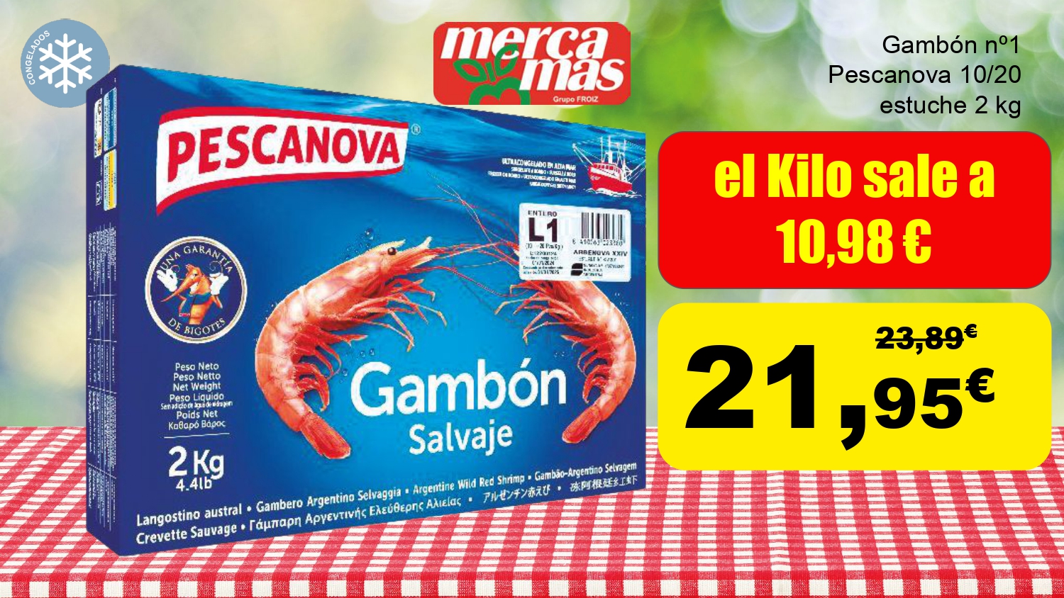 Gambón nº1 Pescanova 2 kg en oferta en Mercamas Casal