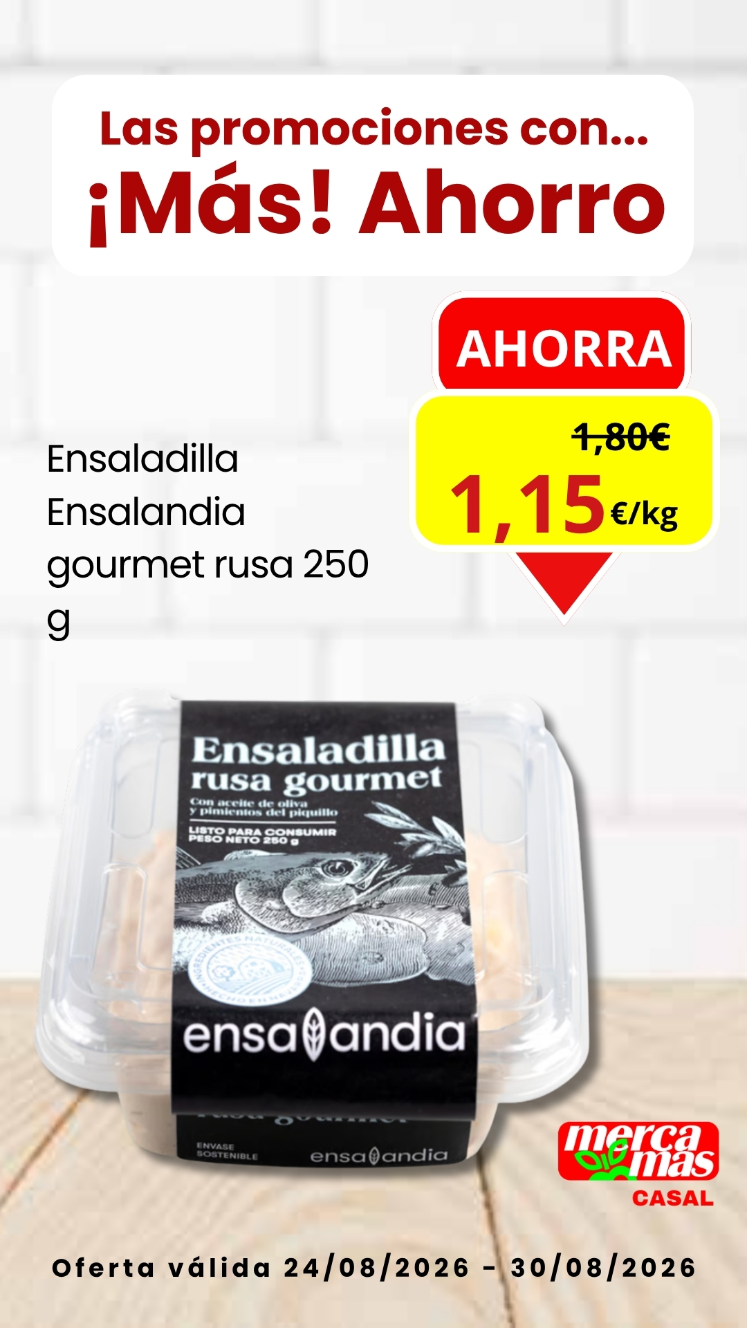 Oferta ensaladilla rusa gourmet Ensalàndia 250 g en Mercamás Casal