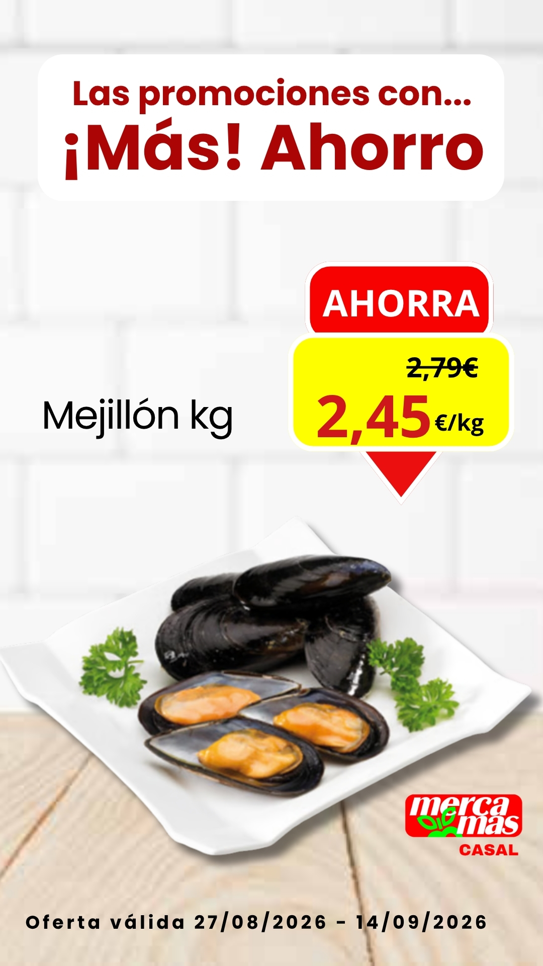 Mejillón fresco en oferta en Mercamás Casal